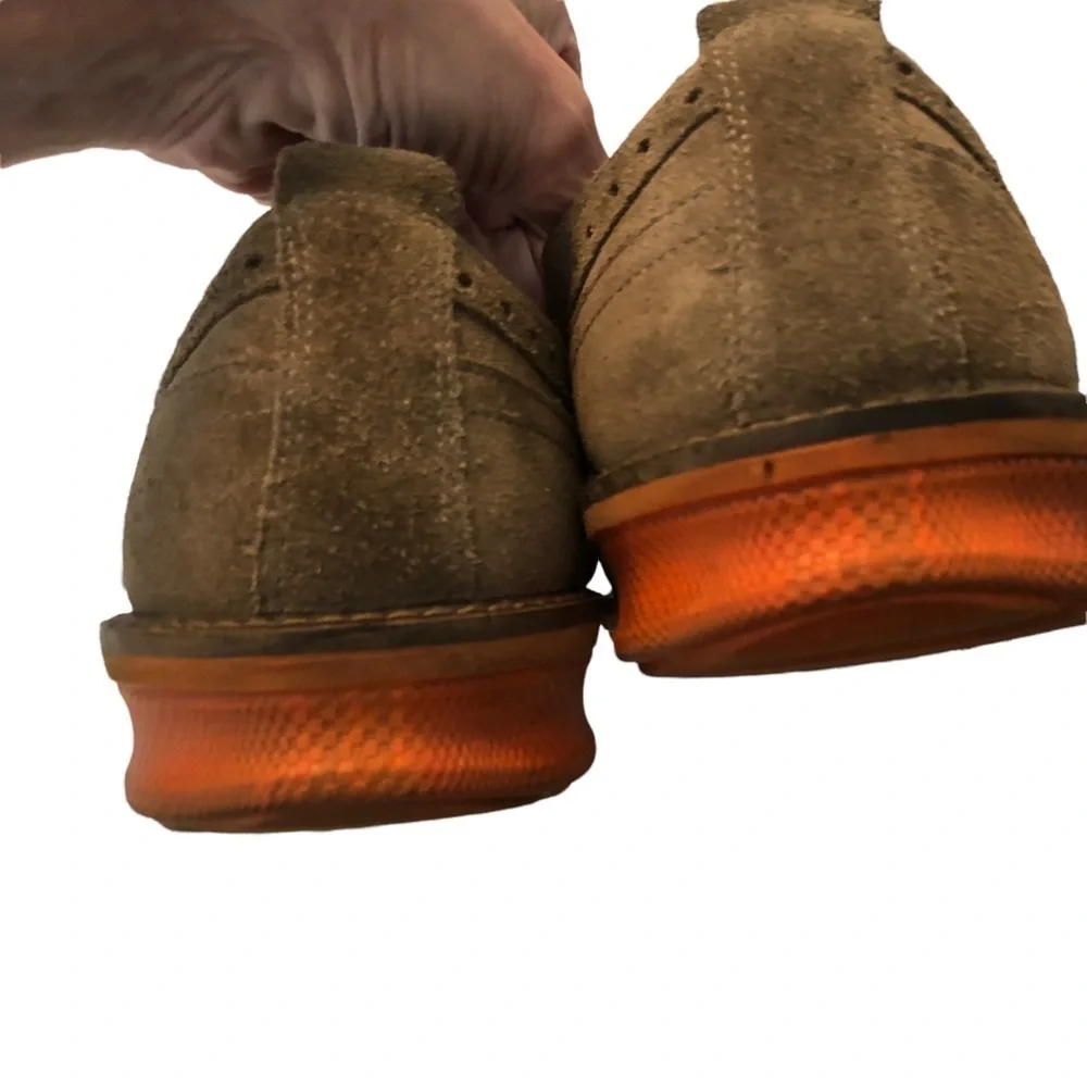 Men Ecco Biom Natural Motion Casual Tan‎ Suede Lace Up Oxford Shoes Size 43 (10)